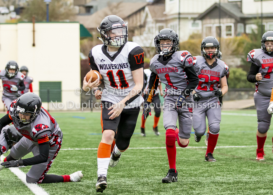 Warriors westshore Wolverines Saanich GVMFA  Goudy Langford football