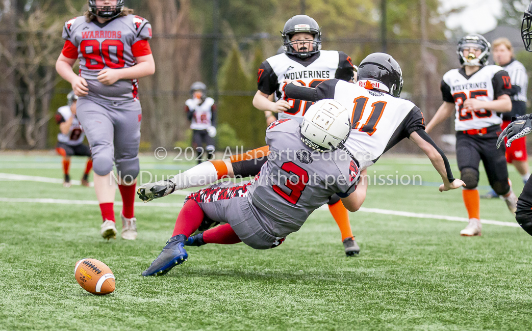 Warriors westshore Wolverines Saanich GVMFA  Goudy Langford football