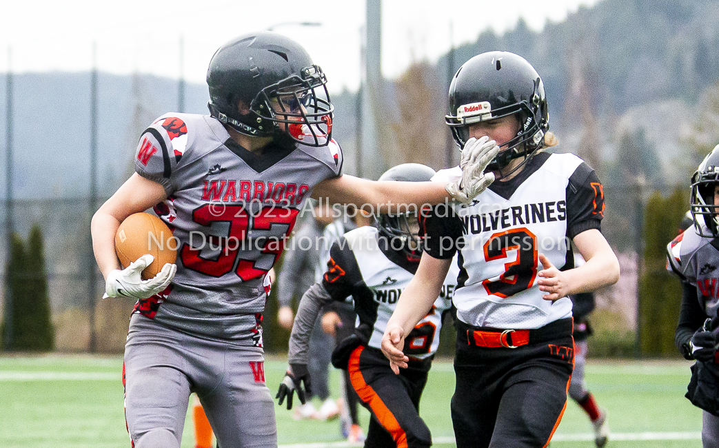 Warriors westshore Wolverines Saanich GVMFA  Goudy Langford football